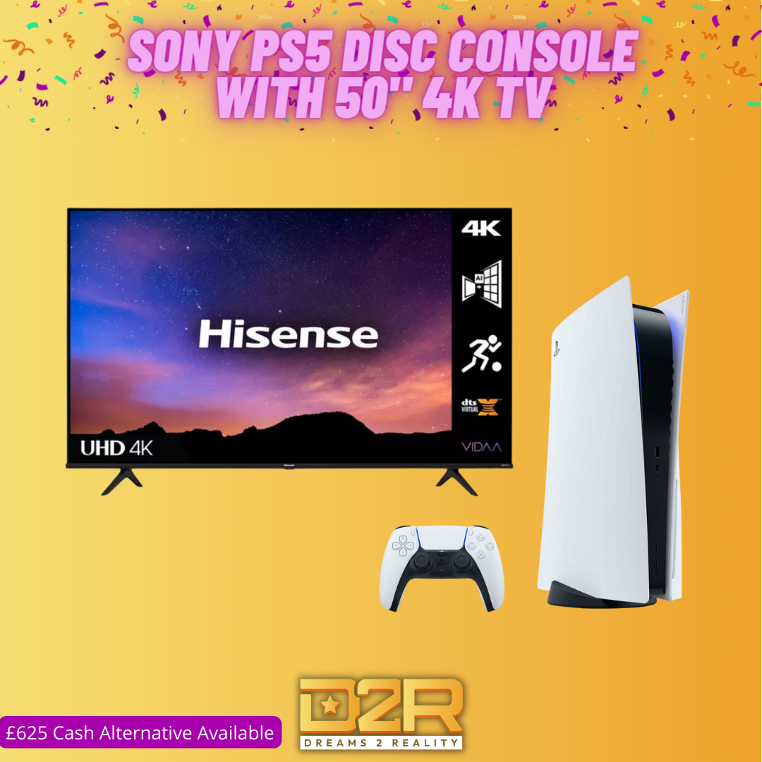 Brand New Sony PS5 Disc Console With Hisense 50″ 4K TV (£625 Cash